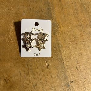 Andy Gold Tone Fashion Earrings